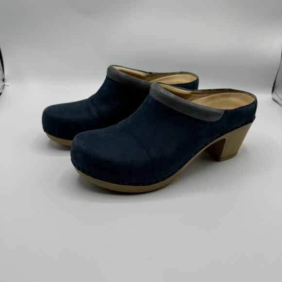 Dansko Shoes - Dansko Sammy Mule Clogs Blue Leather Studded Comfort Heels EU 39 Cottagecore